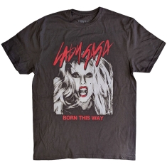 Lady Gaga - Born This Way Photo Uni Grey T-Shirt
