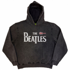 Beatles  - Guitar & Drop T Stone Wash Uni Char Hoodie