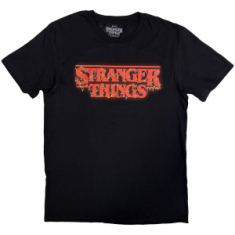 Stranger Things - Logo With Christmas Lights Uni Bl T-Shirt (M)