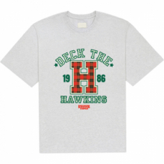 Stranger Things - Deck The Hawkins Uni Grey T-Shirt