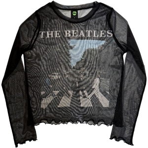 The Beatles - Abbey Road & Logo Lady Bl Mesh Crop