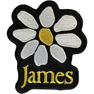 James - Yellow Logo White Daisy Woven Patch