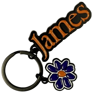 James - Orange Logo Purple Daisy Charm Keychain
