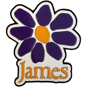 James - Orange Logo Purple Daisy Magnet