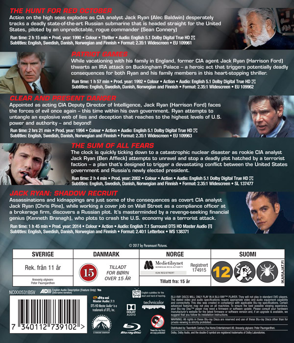 Movie - Jack Ryan Collection Repack Bd