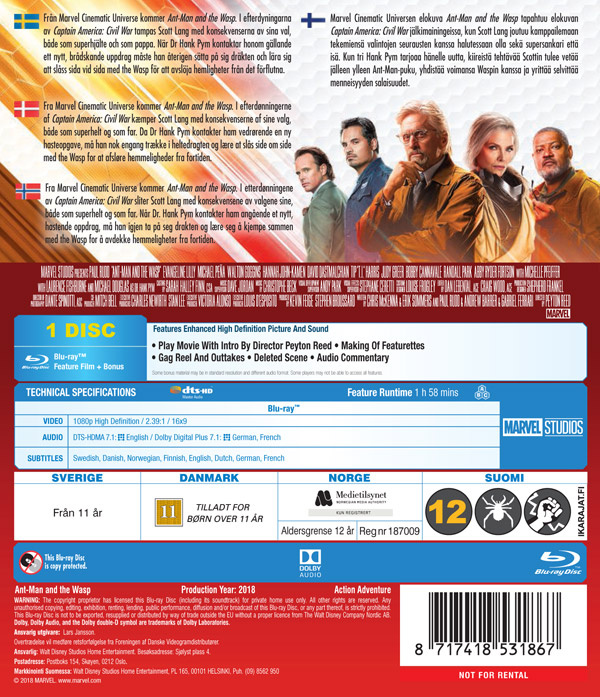 Movie - Ant-Man And The Wasp Bd/Scandi