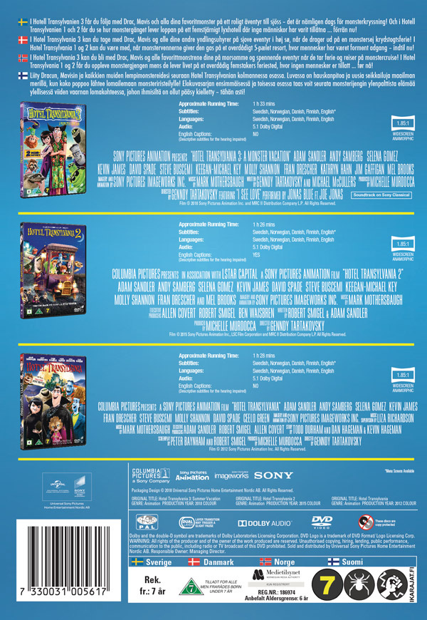 Movie - Hotel Transylvania 1-3 Box Dvd S-T