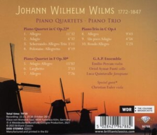 Wilms Johann Wilhelm - Piano Quartets & Piano Trio