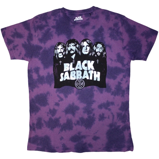 Black Sabbath - Band & Logo Uni Purp Dip-Dye   