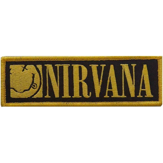Nirvana - Logo & Smiley Bordered Woven Patch