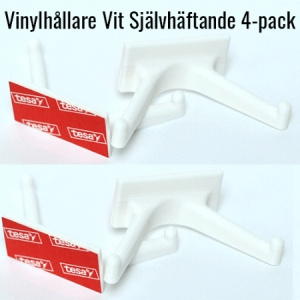 VinylZubehör - Vinylhalter Vit Självhäftande 4-pack