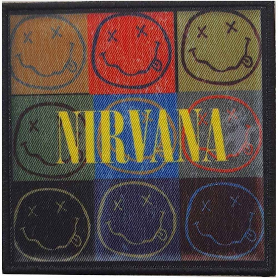 Nirvana - Distressed Smiley Blocks Printed Patch