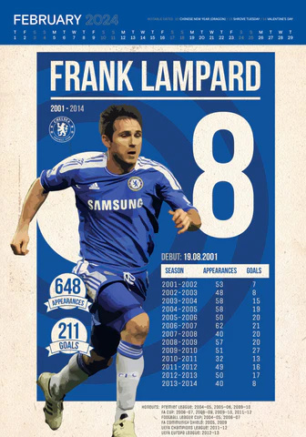 Chelsea Fc - Chelsea Fc 2024 A3 Deluxe Calendar