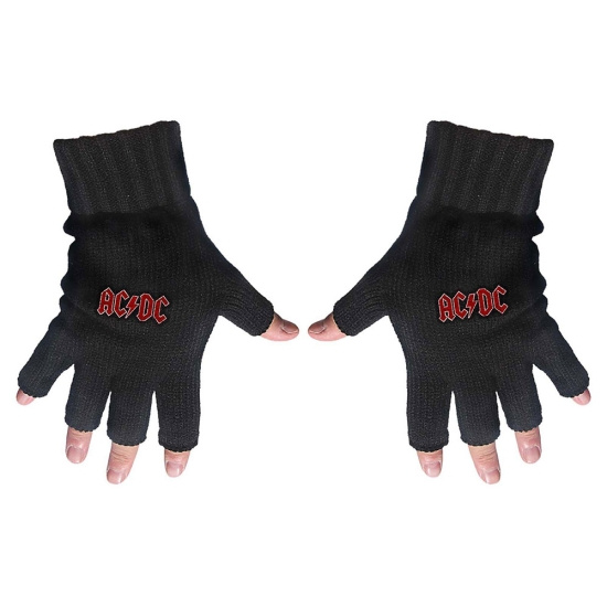 Ac/Dc  - Fingerless Gloves - Classic Red Logo