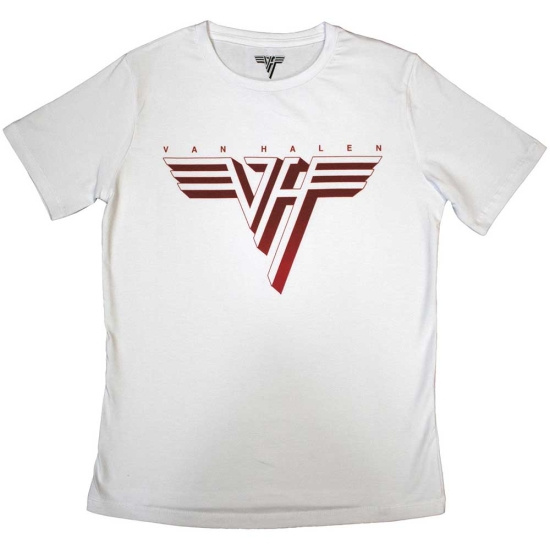 Van Halen - Classic Red Logo Lady Wht   