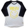 Nirvana - Yellow Smiley Uni Wht/Bl Raglan: Nirvana - Yellow Smiley Uni Wht/Bl Raglan: