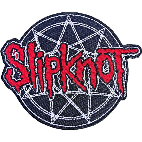 Slipknot - Patch Red Logo Over Nonagram (8,3 X