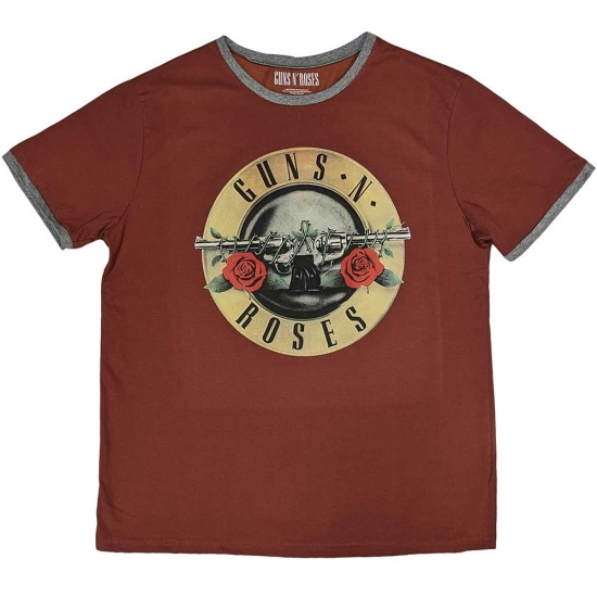 Guns N Roses - Classic Logo Ringer Uni Red  1  (XL)