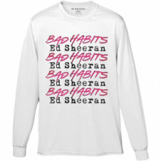 Ed Sheeran - Bad Habits Stacked Uni Wht Long Sleeve