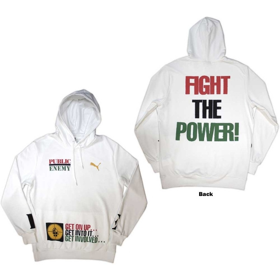 Public Enemy - Fight The Power Uni Wht Hoodie