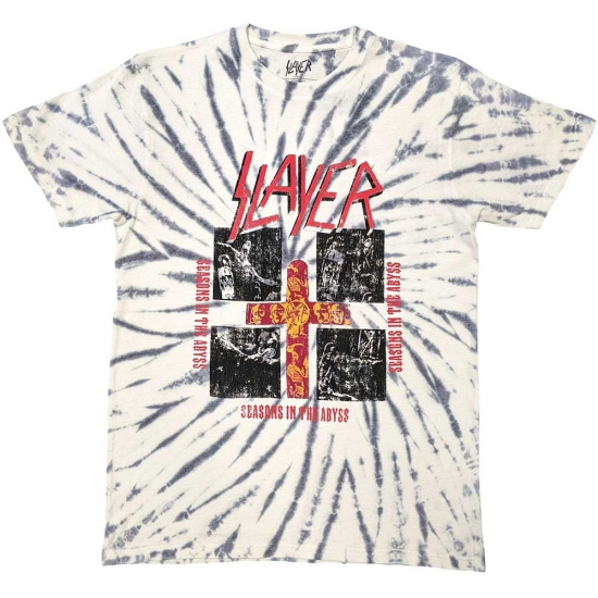 Slayer - Quad Seasons Uni Wht Dip-Dye T-Shirt
