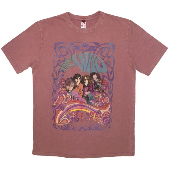 The Who - Psych Floral Stone Wash Uni Kashmir Red T-Shirt