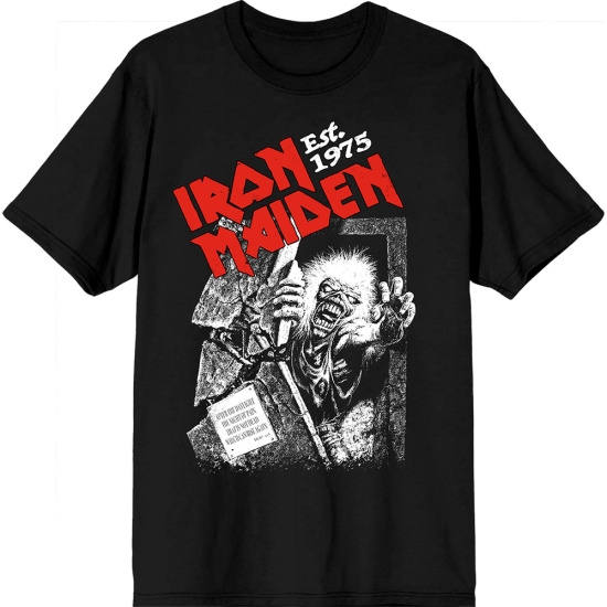 Iron Maiden - Est. 1975 No Prayer Grave Red Logo Uni Bl T-Shirt