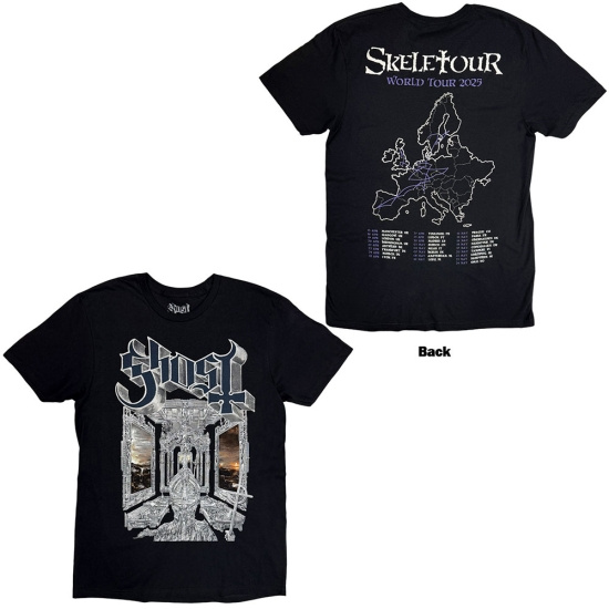 Ghost - Skeleta Album Cover 25 Tour Dates Uni Bl T-Shirt
