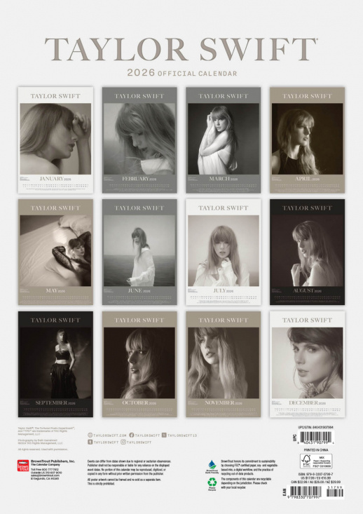 Taylor Swift  - 2026 A3 Calendar