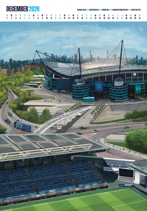 Manchester City Fc  - 2026 A3 Deluxe Calendar