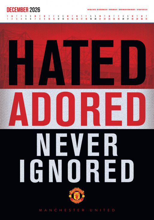 Manchester United Fc  - 2026 A3 Deluxe Calendar