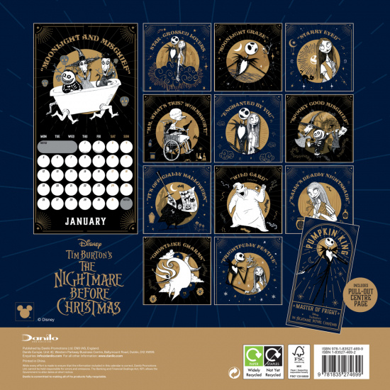 The Nightmare Before Christmas  - 2026 Square Calendar