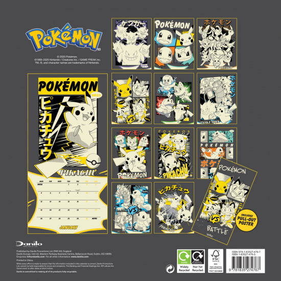 Pokemon  - 2026 Square Calendar