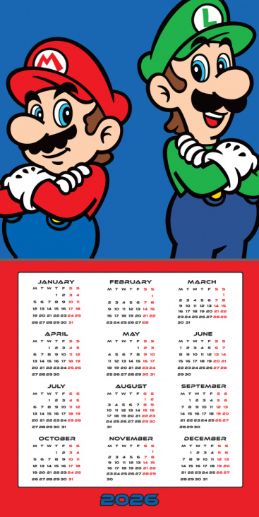 Super Mario  - 2026 Square Calendar