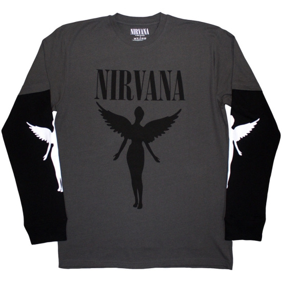 Nirvana - In Utero Mono Uni Char/Bl Layered Longsleeve  (XL)