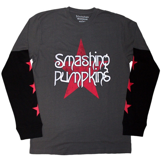 Smashing Pumpkins - Star Logo Uni Char/Bl Layered Longsleeve
