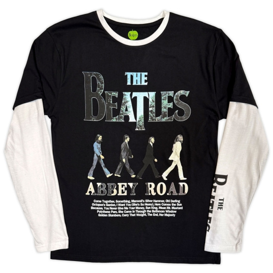 Beatles - Abbey Road Infill Uni Bl/Wht Layered Longsleeve
