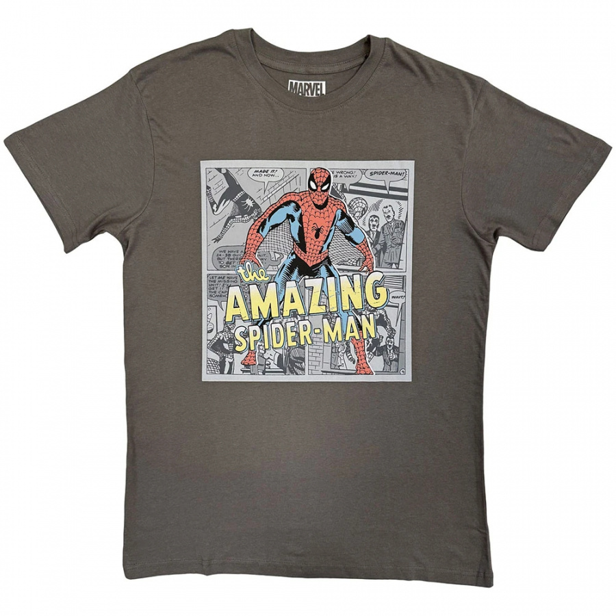 Marvel - Amazing Spider-Man Comic Background Uni Char T-Shirt