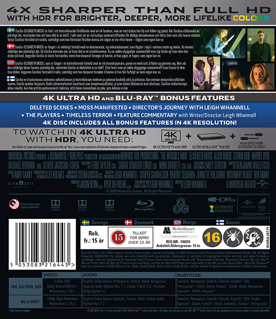 Movie - Invisible Man (2020), The (Uhd+Bd) Uhd S