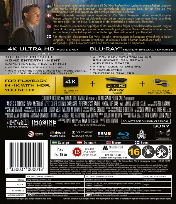 Movie - Angels & Demons (Uhd+Bd) Uhd S-T