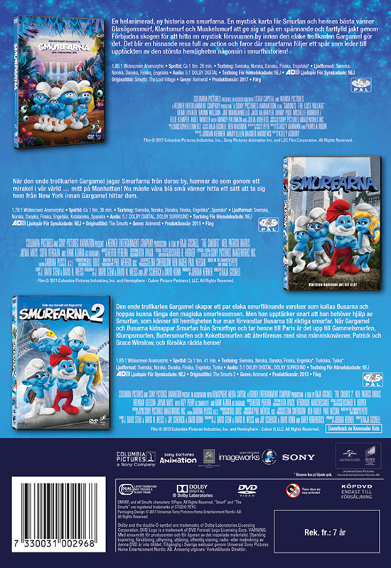 Movie - Smurfs 1-3 Box Dvd S-T