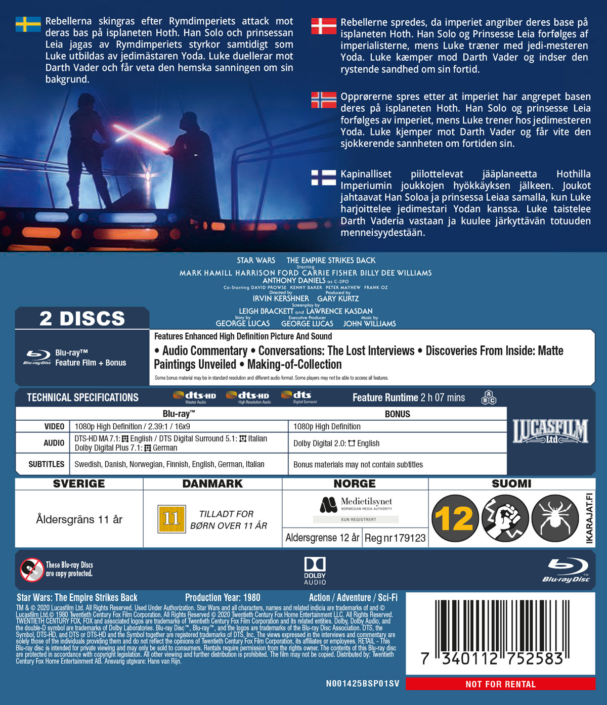 Movie - Star Wars: E5 - Empire Strikes Back Bd