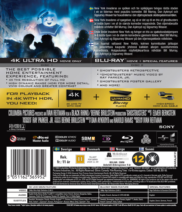 Movie - Ghostbusters (Uhd+Bd) Uhd S-T