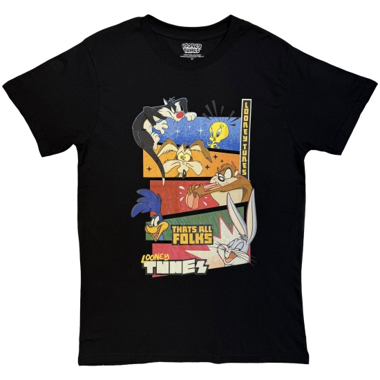Looney Tunes - That's All Folks Block Graphic Uni Bl T-Shirt
