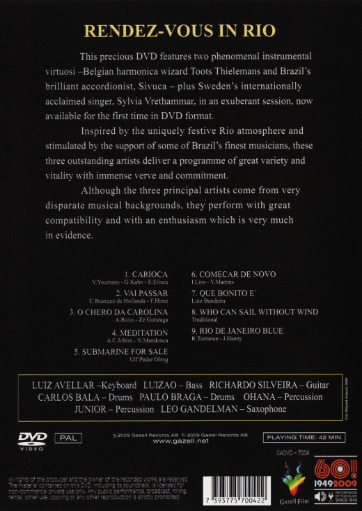 Thielemans, Sivuca, Vrethammar - Rendez-Vous In Rio (DVD)
