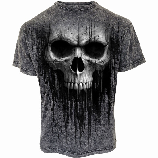 Spiral - Acid Skull - Acid Wash T-Shirt