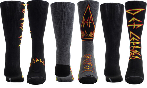 Def Leppard - Logos Guitar Tin Uni 3-Pack Socks