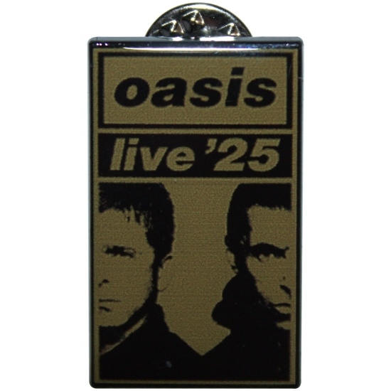 Oasis - Live 25 Gold Split Faces Pin Badge