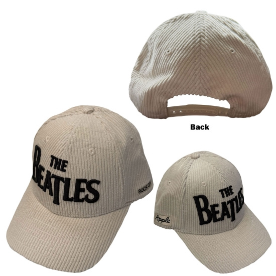 The Beatles - Drop T Logo & Apple Corduroy Natrl Baseball Cap