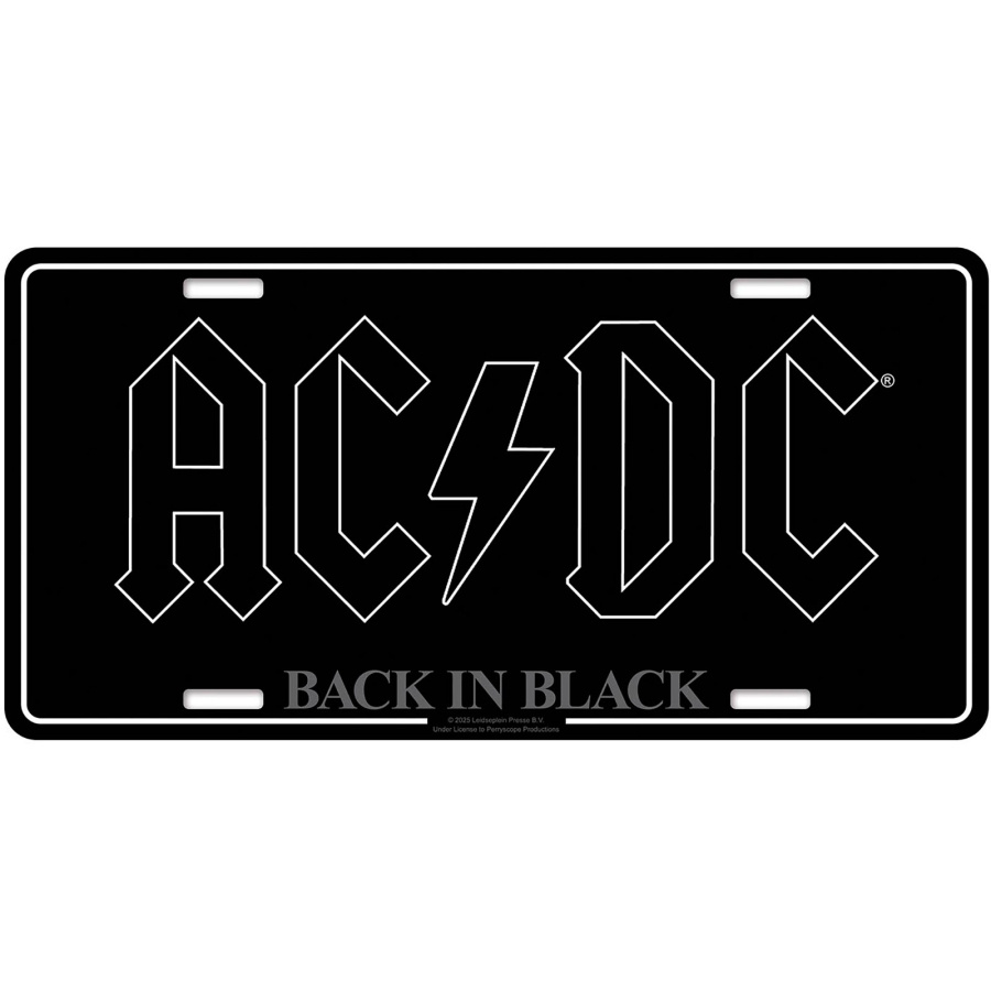 Ac/Dc - Number Plate: Back In Black